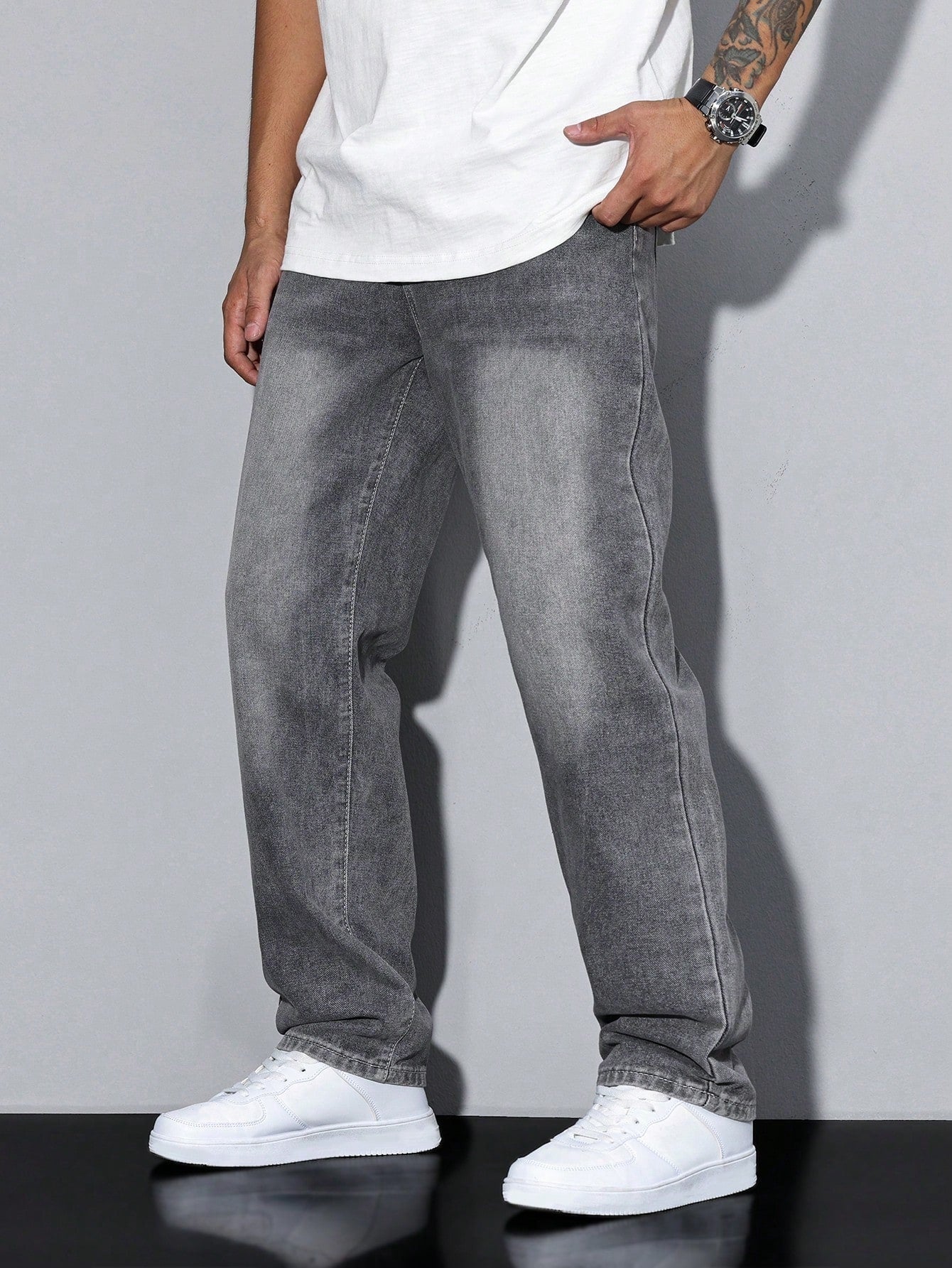 Filippo | Jeans Larghi Uomo Denim Lavato Gamba Dritta