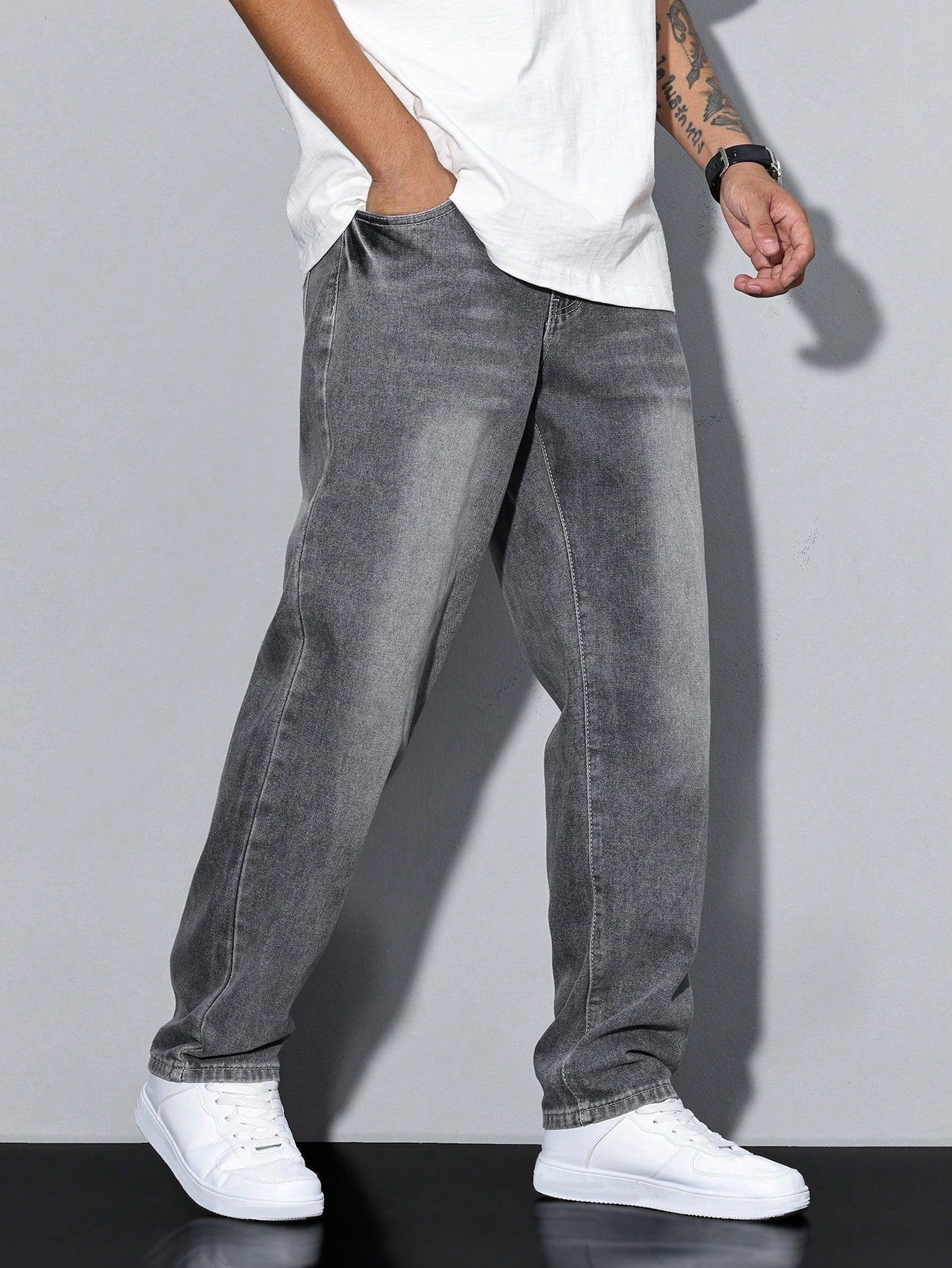 Filippo | Jeans Larghi Uomo Denim Lavato Gamba Dritta