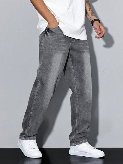 Filippo | Jeans Larghi Uomo Denim Lavato Gamba Dritta