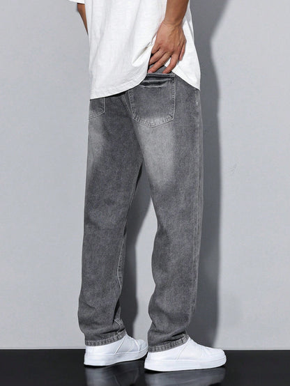 Filippo | Jeans Larghi Uomo Denim Lavato Gamba Dritta