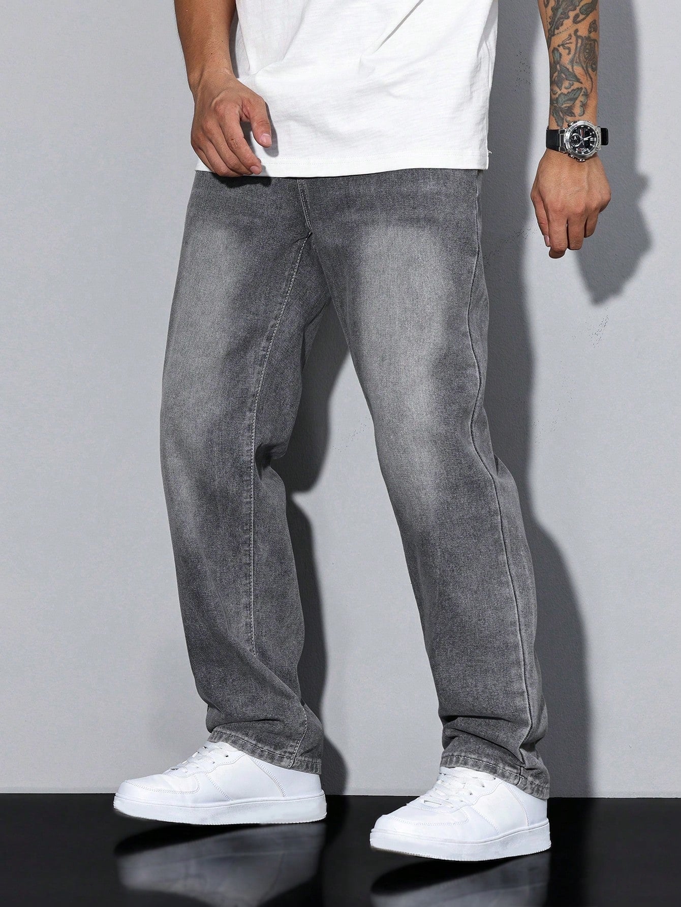 Filippo | Jeans Larghi Uomo Denim Lavato Gamba Dritta