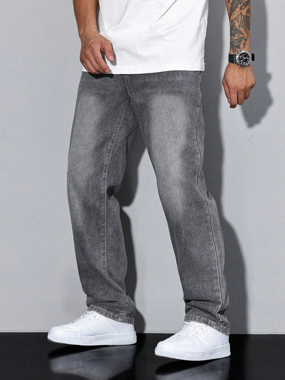 Filippo | Jeans Larghi Uomo Denim Lavato Gamba Dritta