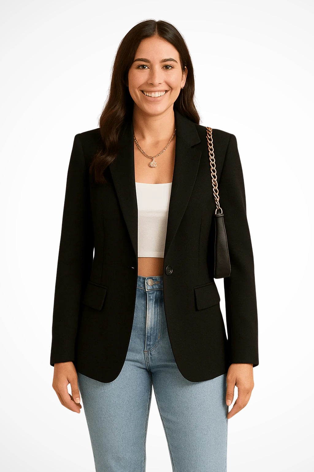 Francesca | Blazer Donna Elegante Monopetto Tasche a Pattina