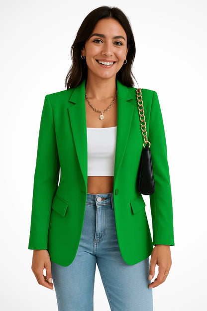 Francesca | Blazer Donna Elegante Monopetto Tasche a Pattina