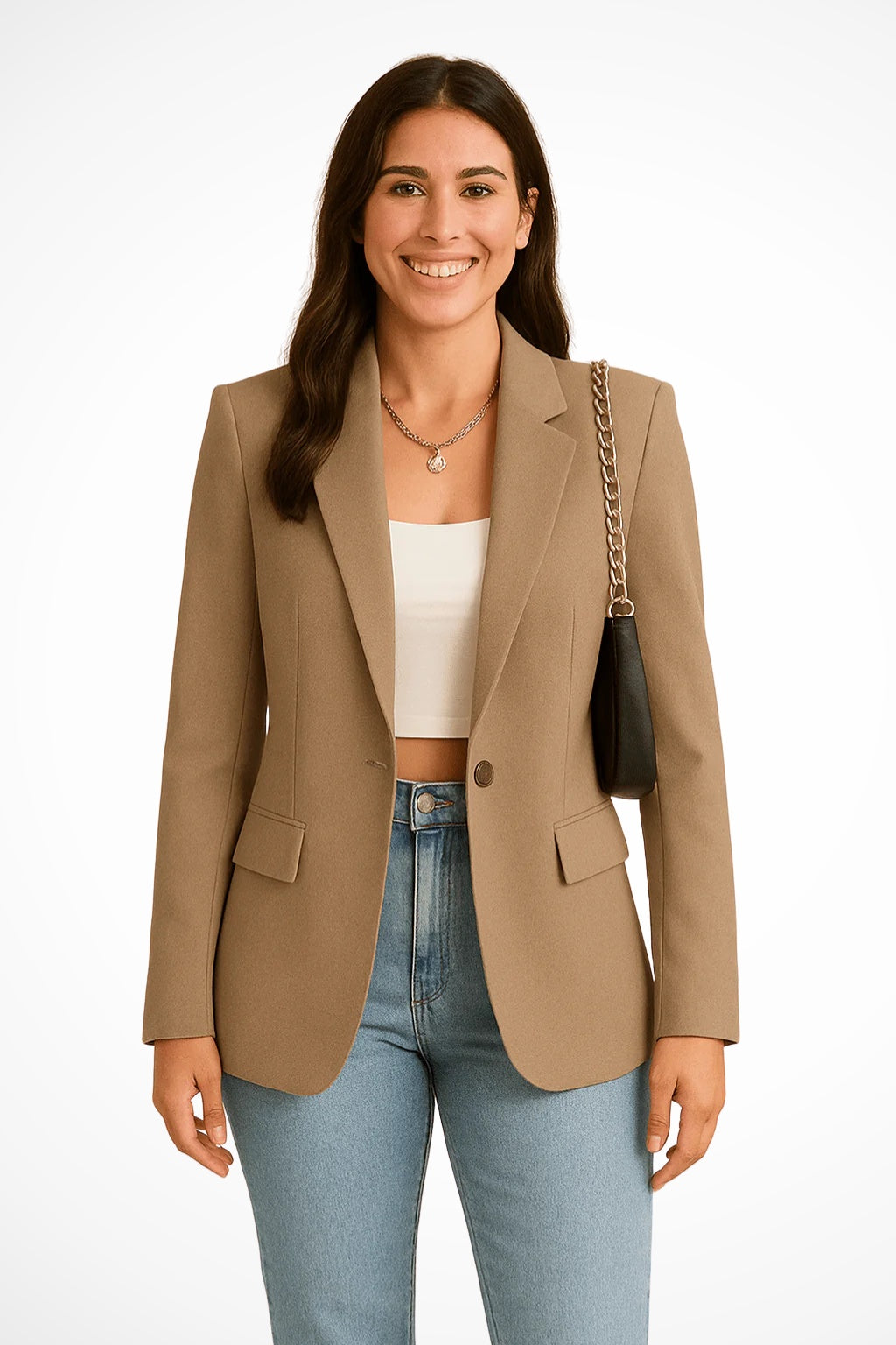 Francesca | Blazer Donna Elegante Monopetto Tasche a Pattina