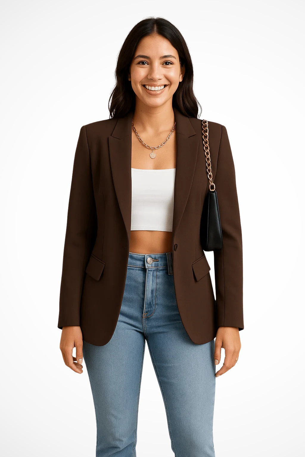 Francesca | Blazer Donna Elegante Monopetto Tasche a Pattina