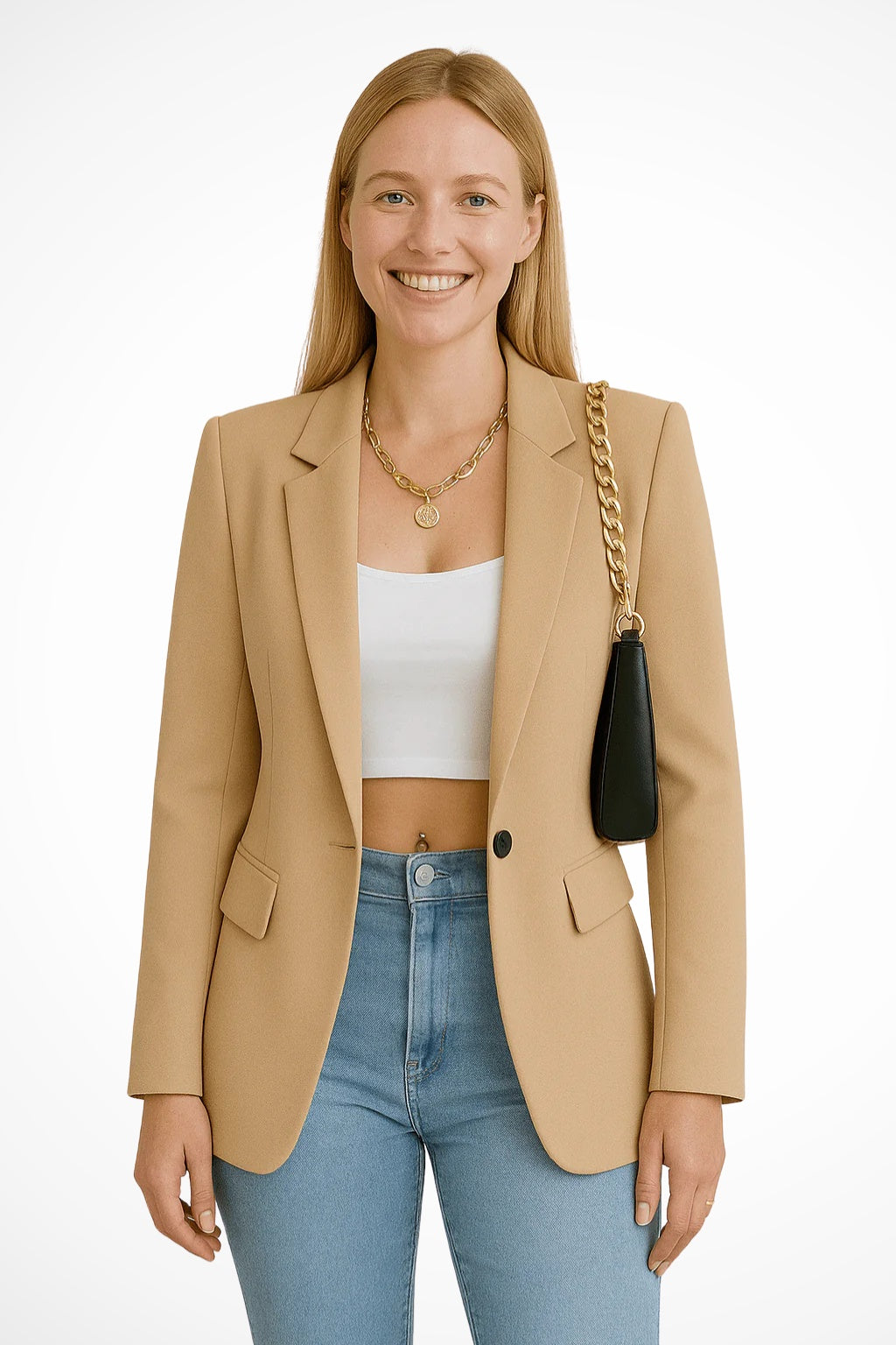 Francesca | Blazer Donna Elegante Monopetto Tasche a Pattina
