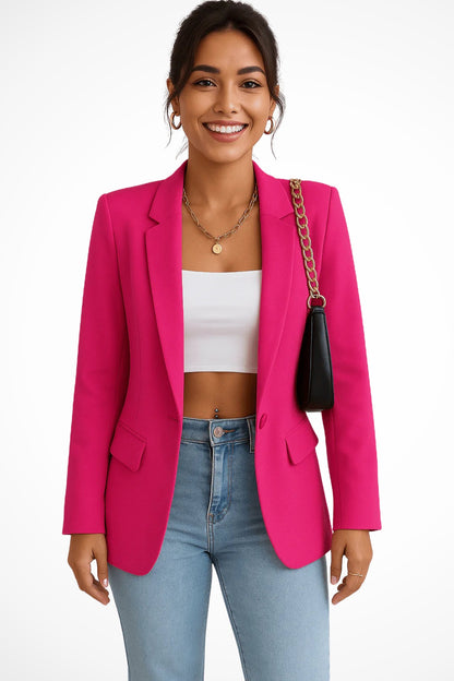 Francesca | Blazer Donna Elegante Monopetto Tasche a Pattina