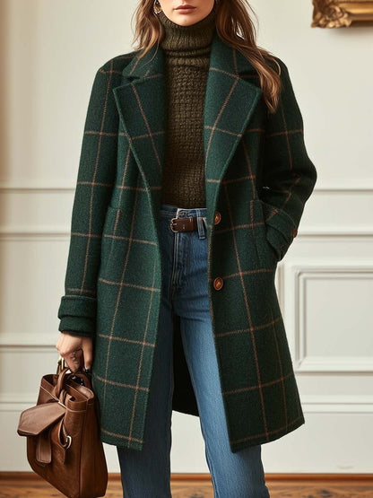 Francesca | Cappotto di Lana a Quadri Donna Lungo Elegante