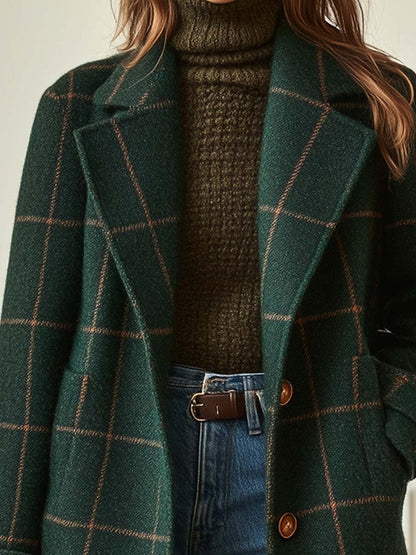 Francesca | Cappotto di Lana a Quadri Donna Lungo Elegante