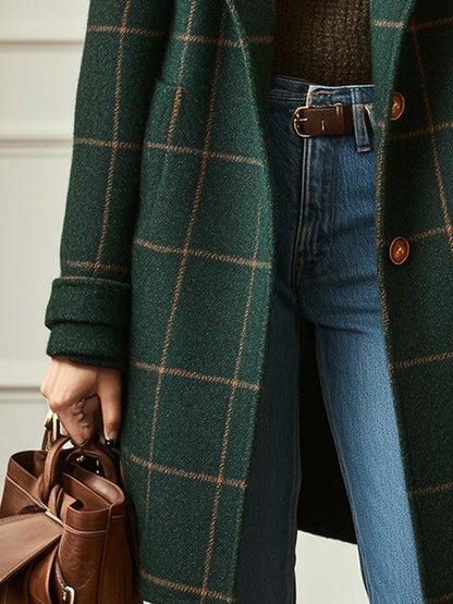Francesca | Cappotto di Lana a Quadri Donna Lungo Elegante