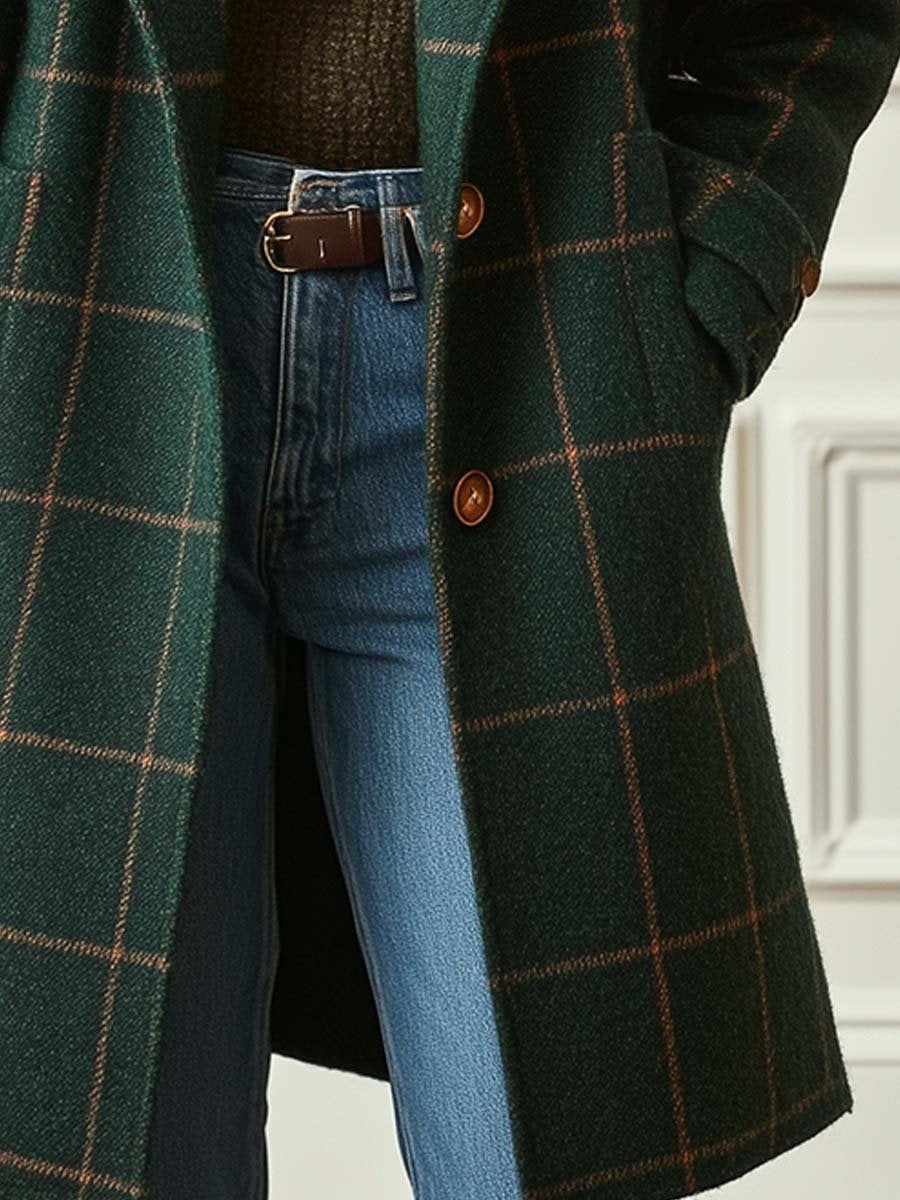 Francesca | Cappotto di Lana a Quadri Donna Lungo Elegante