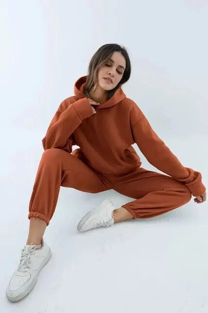 Francesca | Tute Sportive Donna Completo Felpa con Cappuccio