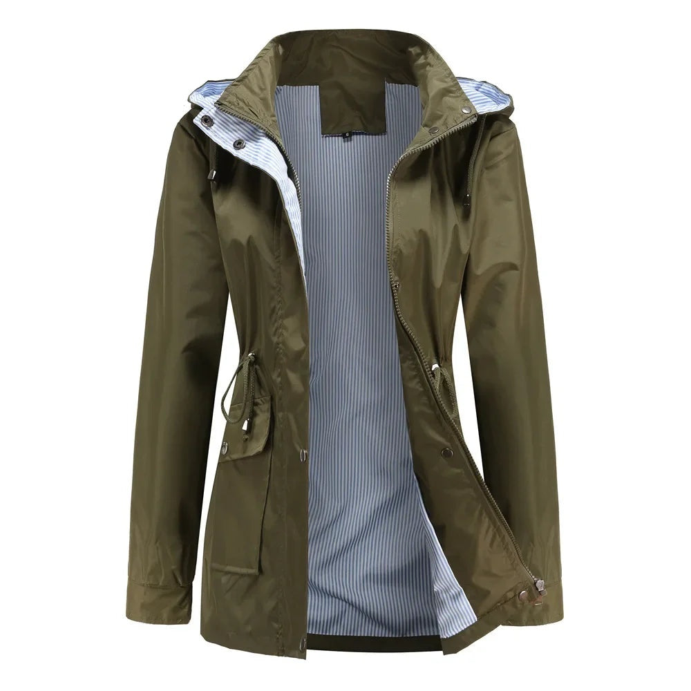 Gaia | Giacca Impermeabile con Cappuccio Donna Parka