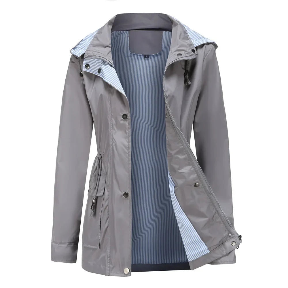 Gaia | Giacca Impermeabile con Cappuccio Donna Parka