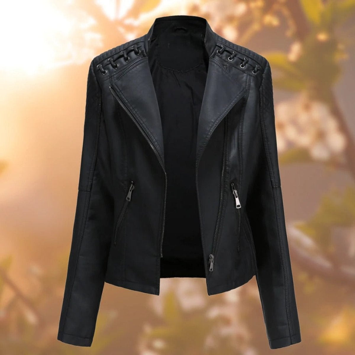 Giacche in Pelle Donna Biker con Zip