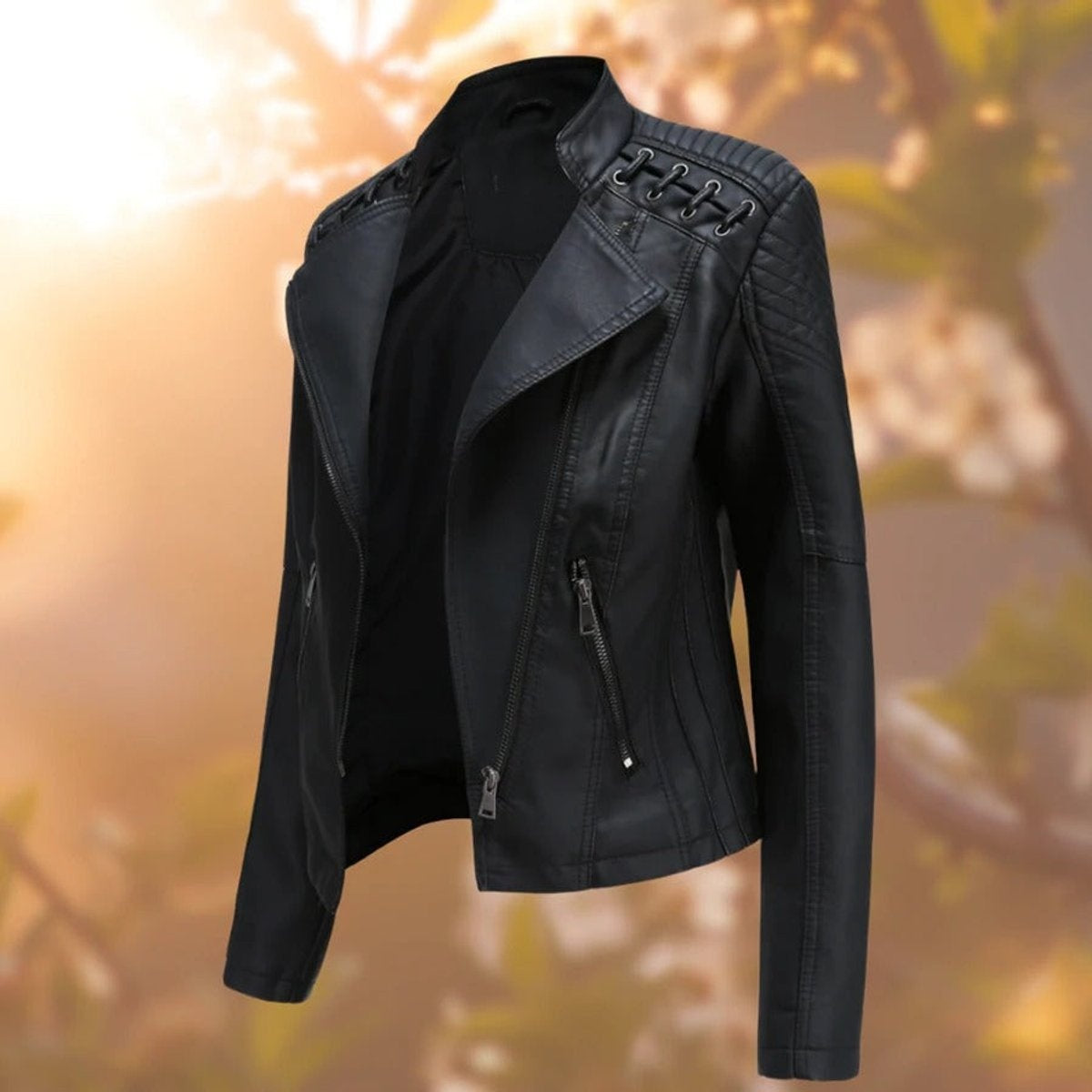 Giacche in Pelle Donna Biker con Zip