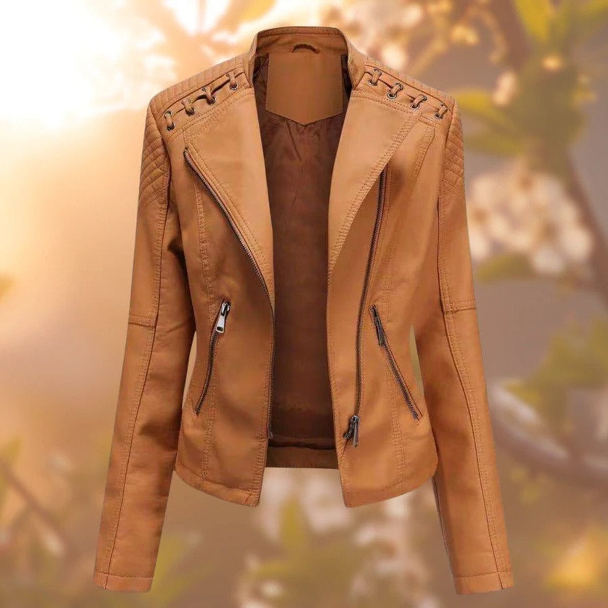 Giacche in Pelle Donna Biker con Zip