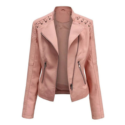 Giacche in Pelle Donna Biker con Zip