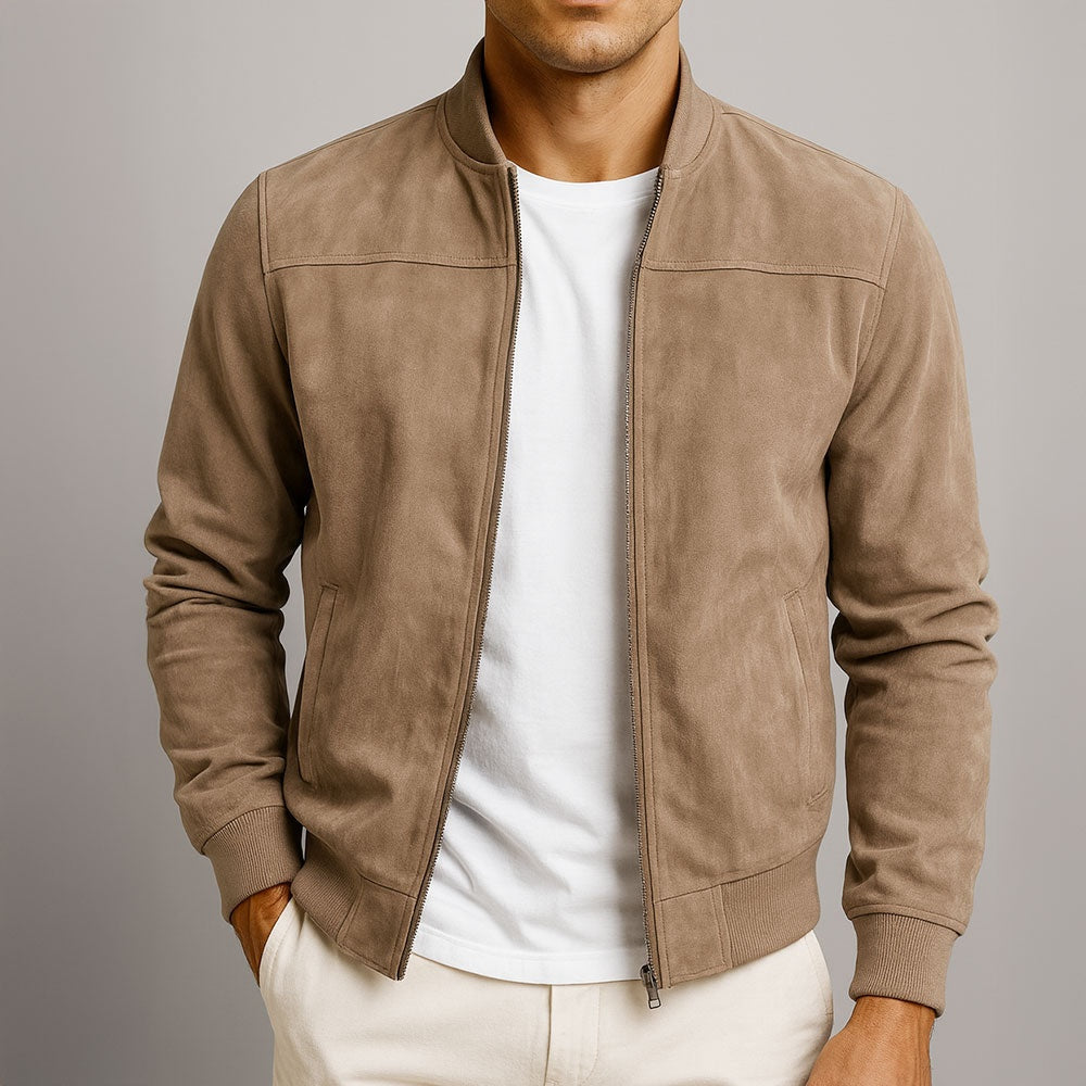 Giacomo | Giacca di Camoscio Uomo Bomber Zip