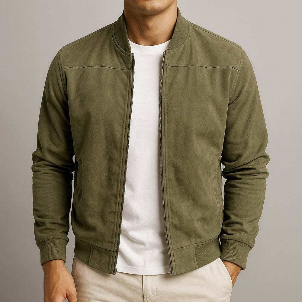 Giacomo | Giacca di Camoscio Uomo Bomber Zip