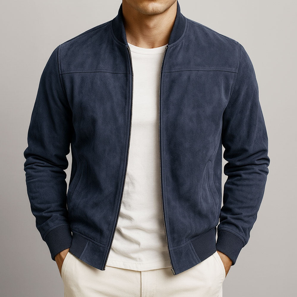 Giacomo | Giacca di Camoscio Uomo Bomber Zip