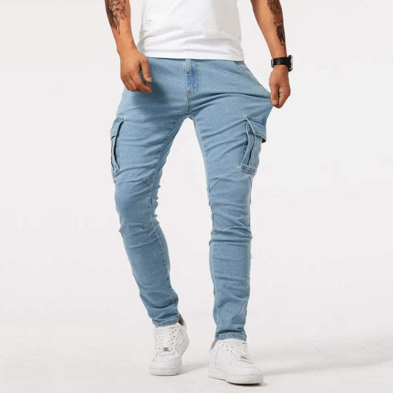 Giacomo | Jeans Cargo Uomo Slim Fit Tasche Laterali