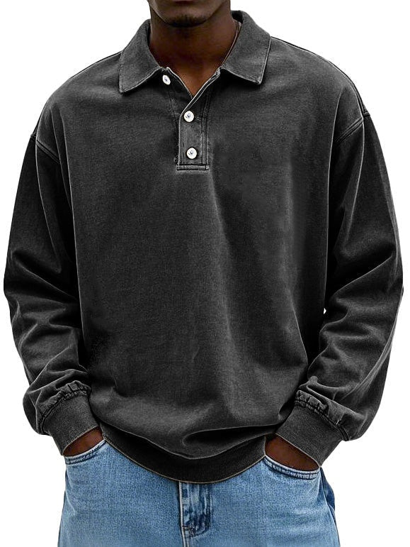 Giacomo | Maglia a Maniche Lunghe Uomo Polo con Bottoni Oversize