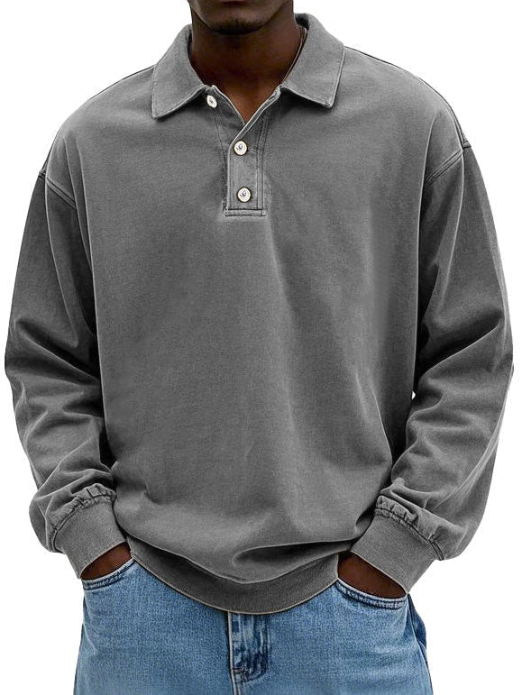 Giacomo | Maglia a Maniche Lunghe Uomo Polo con Bottoni Oversize