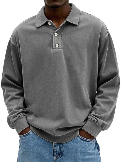 Giacomo | Maglia a Maniche Lunghe Uomo Polo con Bottoni Oversize