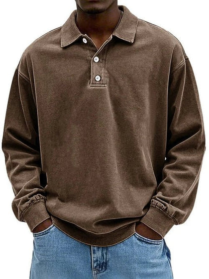 Giacomo | Maglia a Maniche Lunghe Uomo Polo con Bottoni Oversize