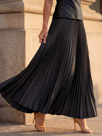 Ginevra | Gonna Plissettata Longuette Donna Set Due Pezzi Senza Maniche
