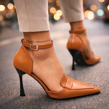 Ginevra | Scarpe Stiletto Donna Cinturino alla Caviglia Punta Affilata