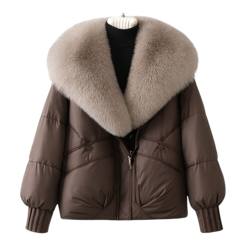 Giorgia | Piumino Donna Oversize Collo in Pelliccia
