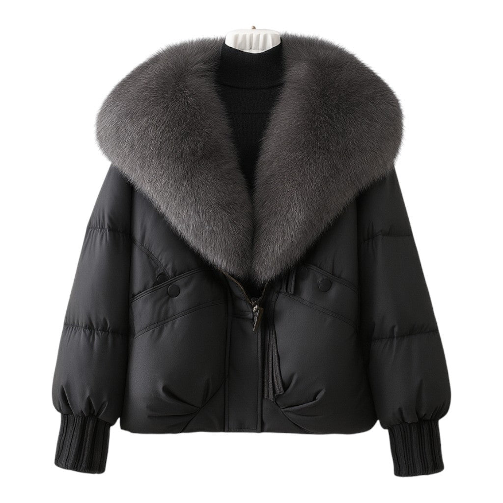 Giorgia | Piumino Donna Oversize Collo in Pelliccia