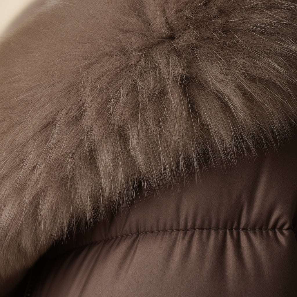 Giorgia | Piumino Donna Oversize Collo in Pelliccia