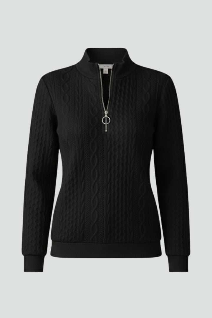Giulia | Maglia a Maniche Lunghe Donna Treccia Zip