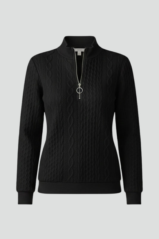 Giulia | Maglia a Maniche Lunghe Donna Treccia Zip