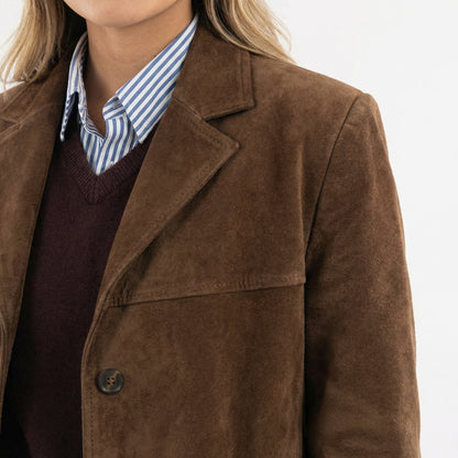 Greta | Capispalla Donna in Scamosciato Cappotto Corto Elegante