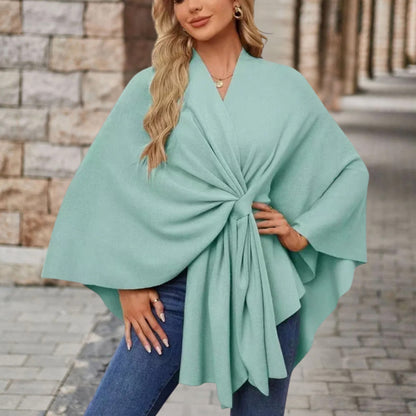 Greta | Poncho Donna Coprispalle Elegante Mantella con Nodo