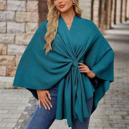 Greta | Poncho Donna Coprispalle Elegante Mantella con Nodo