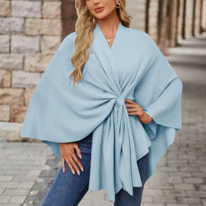 Greta | Poncho Donna Coprispalle Elegante Mantella con Nodo