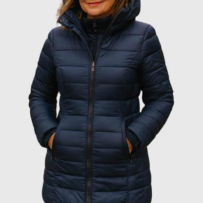 Ilaria | Piumino Lungo Donna con Cappuccio Impermeabile