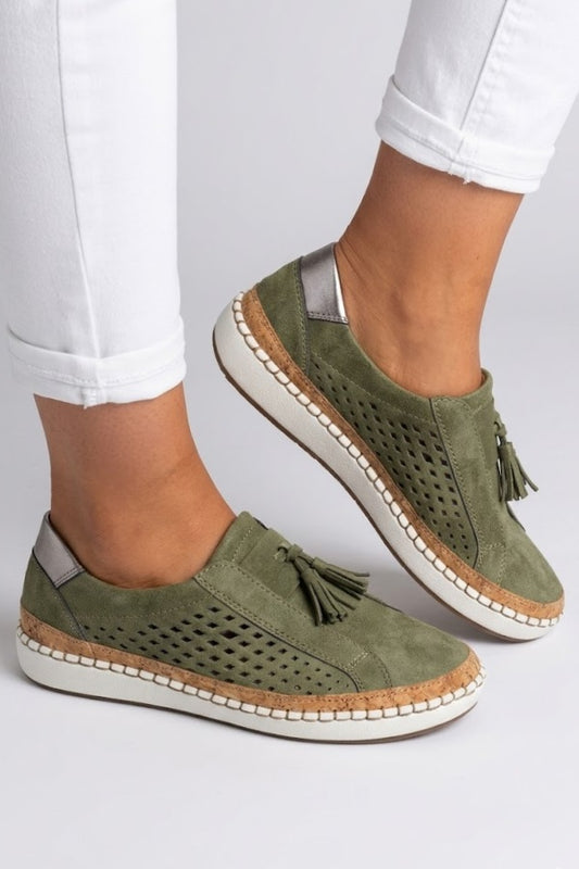 Ilaria | Scarpe da Ginnastica Donna Slip On Scamosciate Traforata