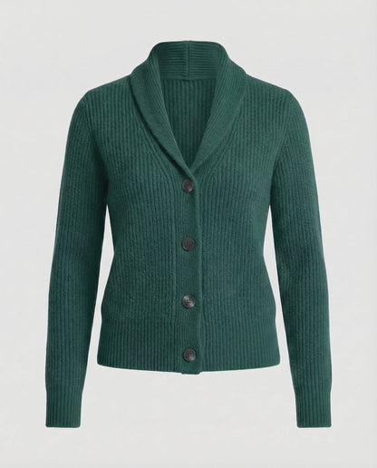 Irene | Golfino Donna in Maglia a Coste con Bottoni Collo a Revers