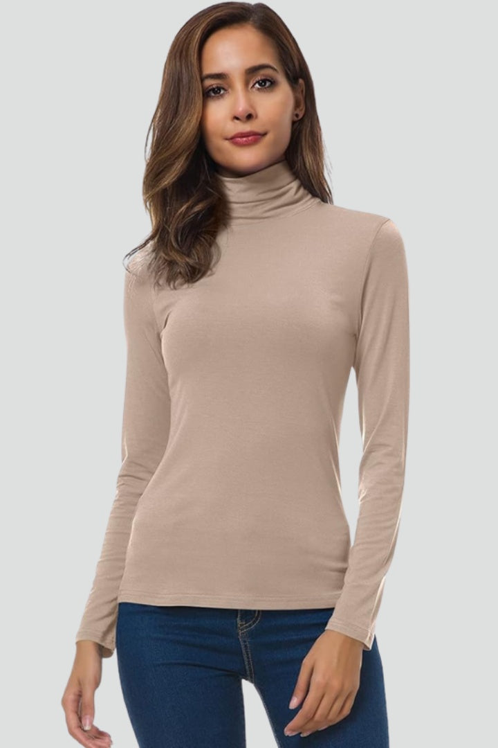 Livia | Maglia a Maniche Lunghe Collo Alto Donna Aderente
