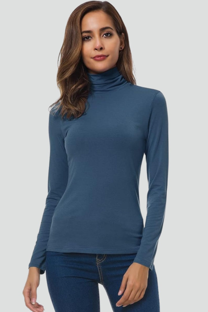 Livia | Maglia a Maniche Lunghe Collo Alto Donna Aderente