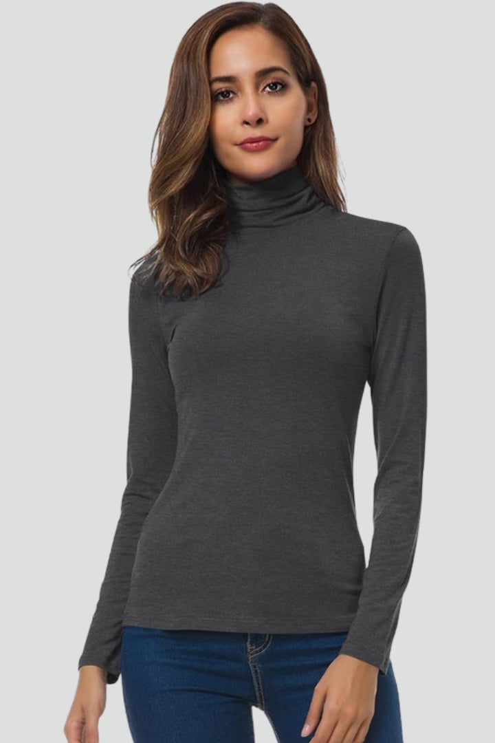 Livia | Maglia a Maniche Lunghe Collo Alto Donna Aderente