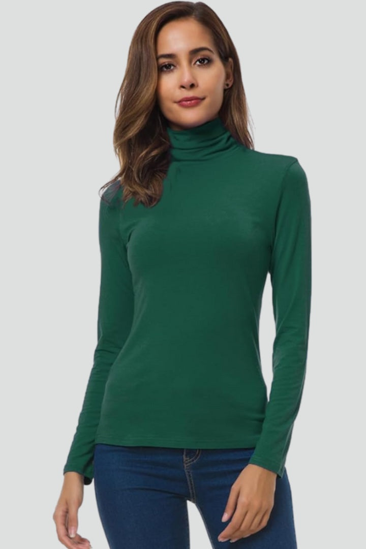 Livia | Maglia a Maniche Lunghe Collo Alto Donna Aderente
