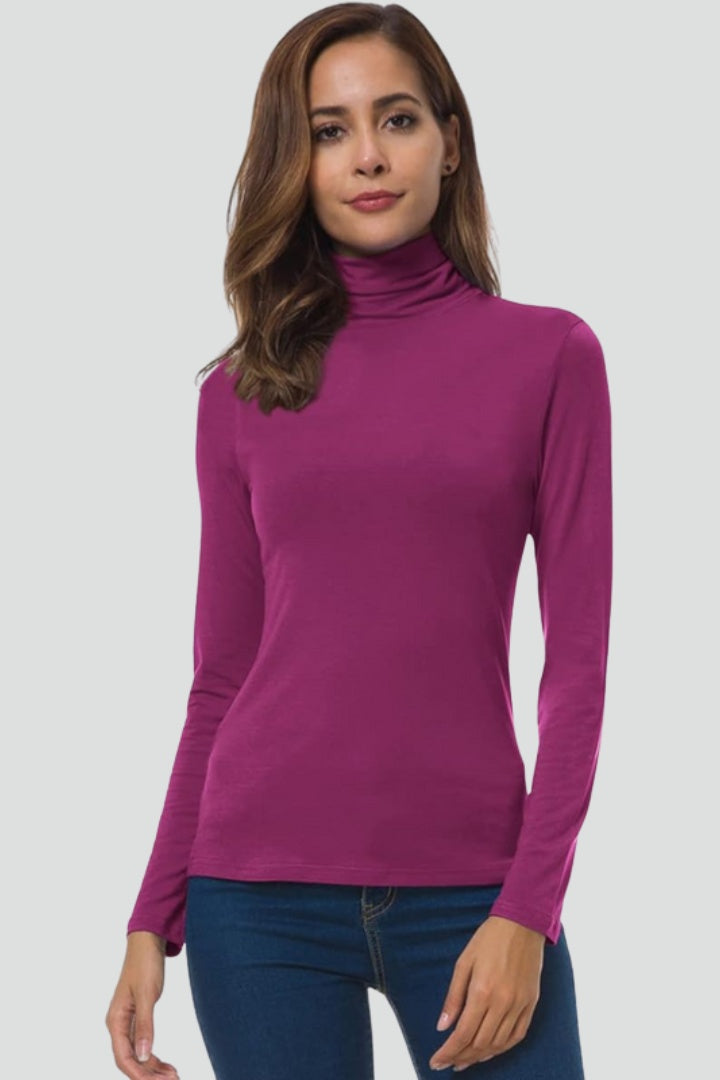 Livia | Maglia a Maniche Lunghe Collo Alto Donna Aderente